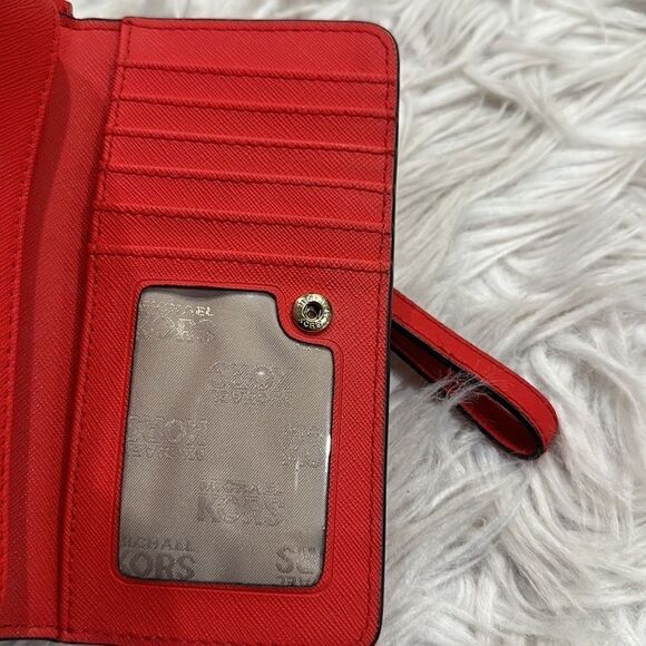 MICHAEL Kors Red Floral Wristlet Phone Tech Case - Picture 10 of 16